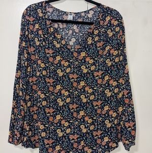 Blue Floral Blouse